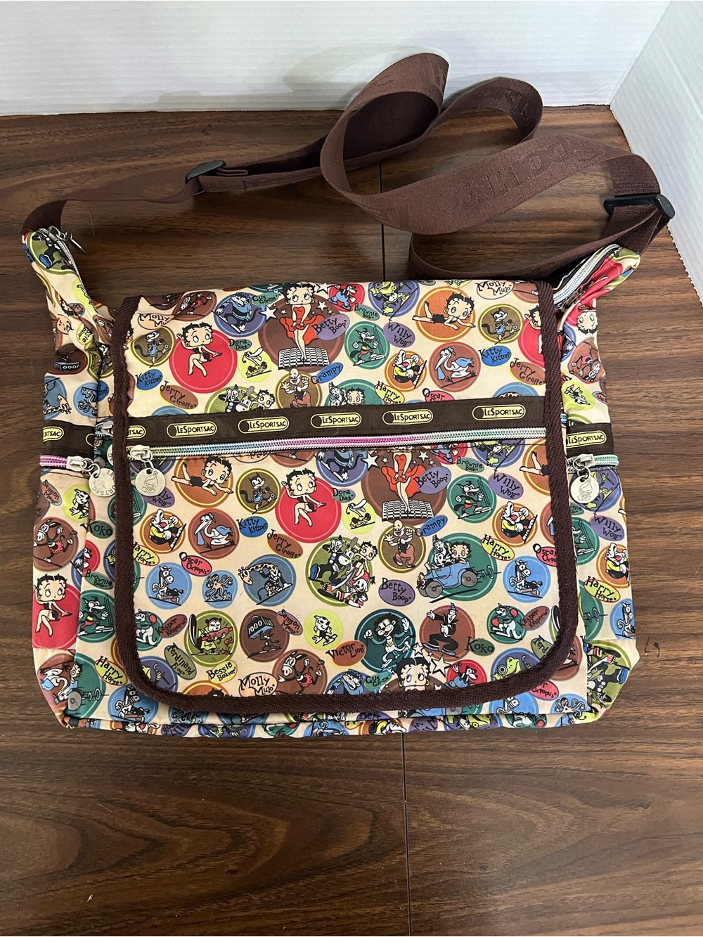 Lesportsac Multicolor Betty Boop Circle Print Messenger Bag Tokidoki